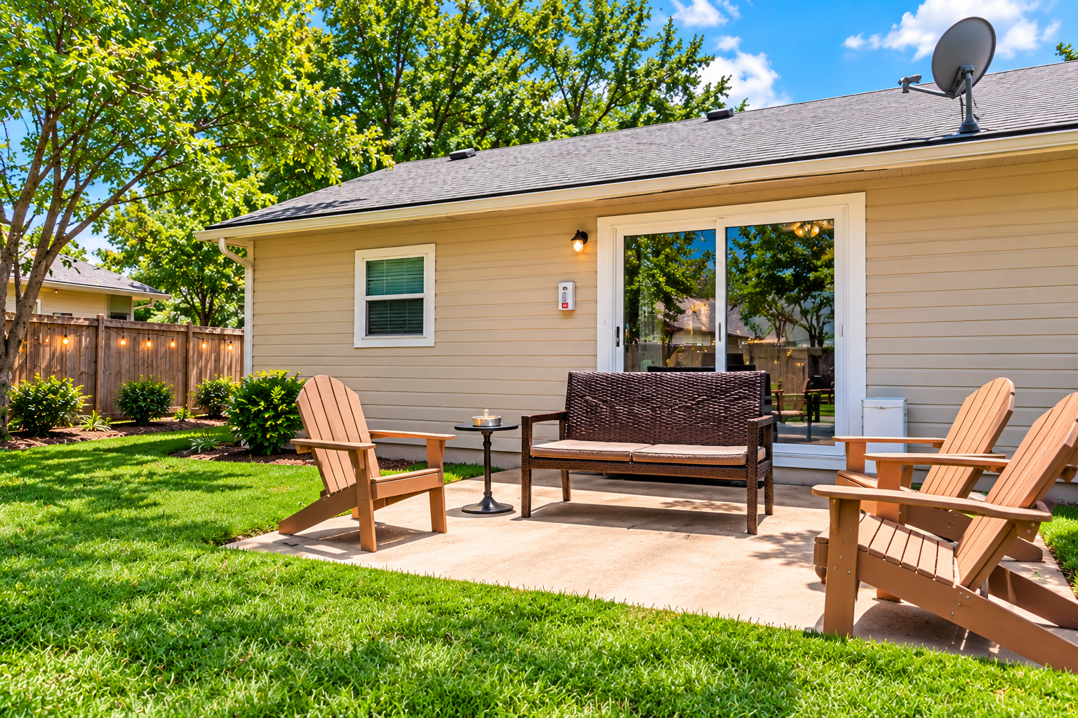 Back patio seating area